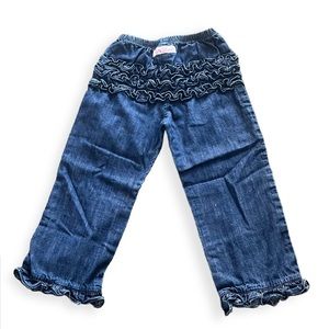 RuffleButts Denim Ruffle Crawler Pants, 4T